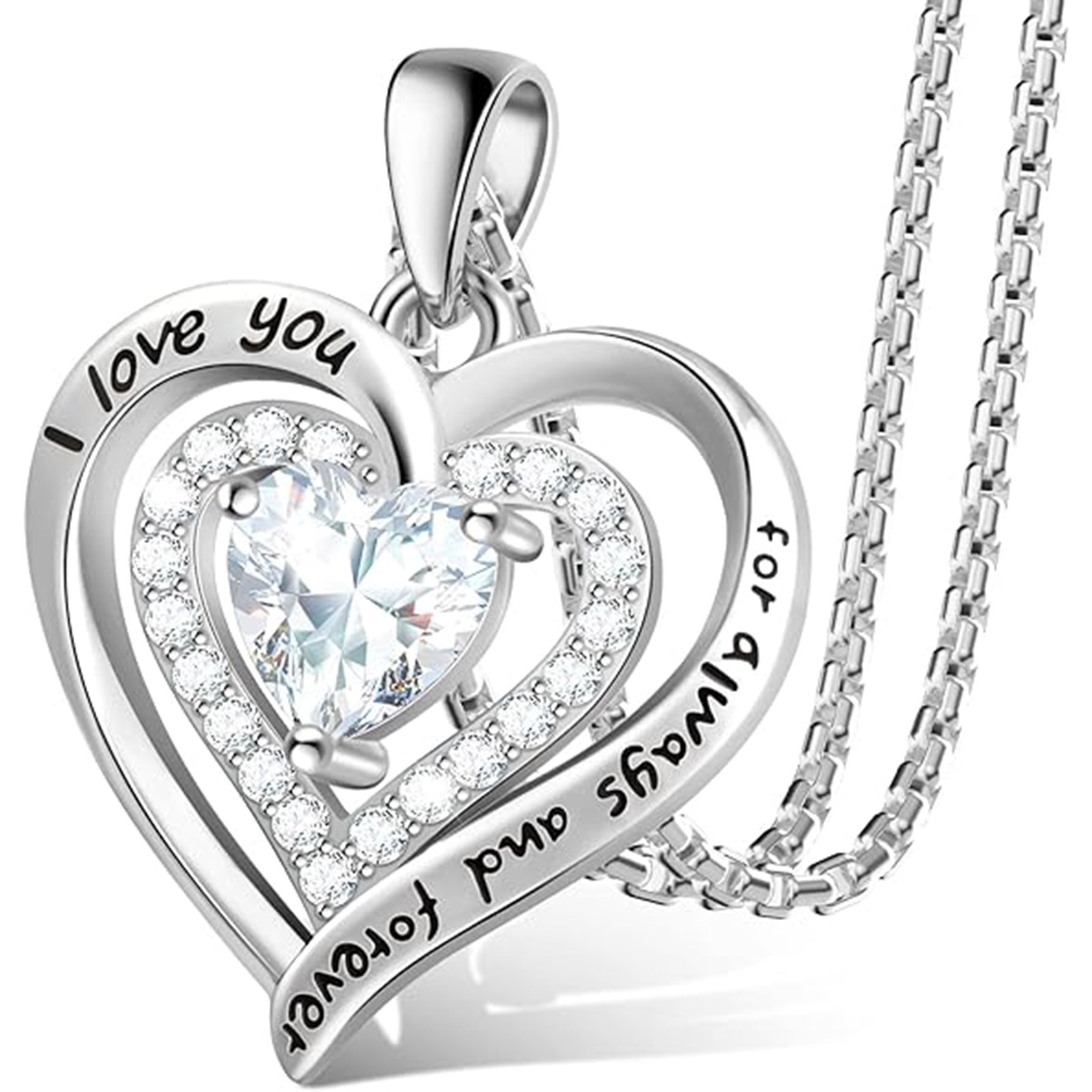 April Birthstone 925 Sterling Silver Birthstone Necklace