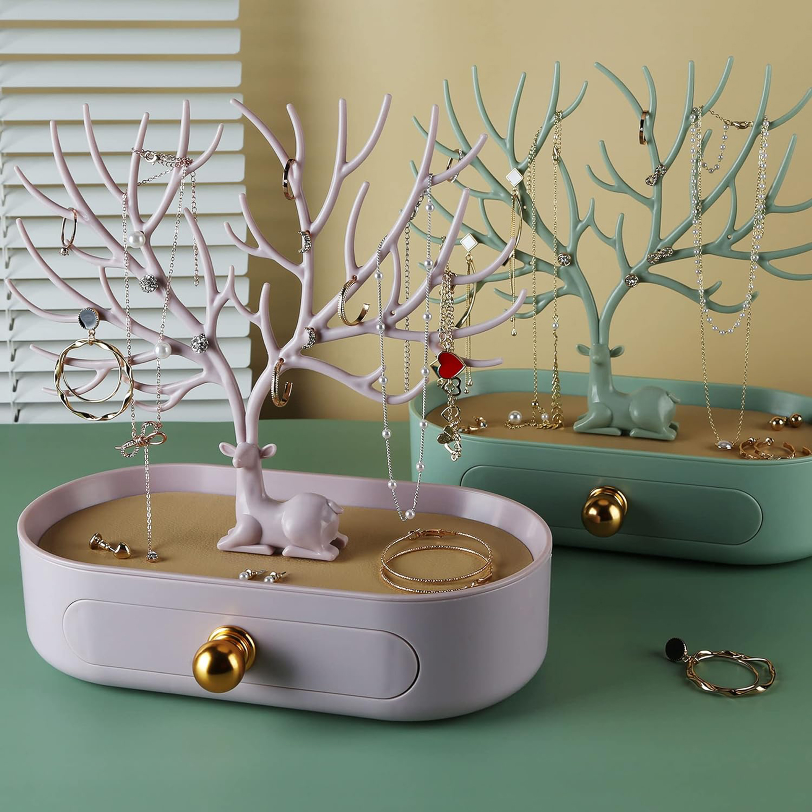 Antler Jewelry Stand – Aluminum Handle Hanging Organizer