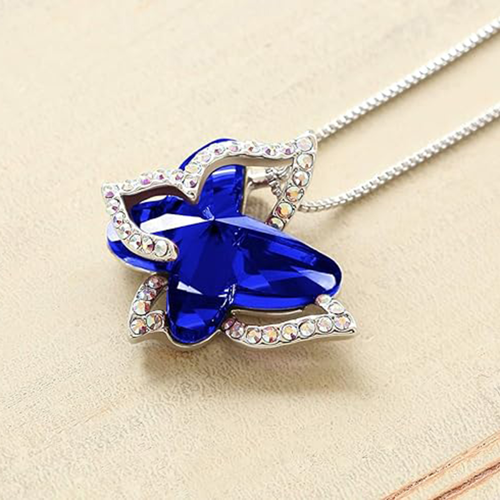 September Birthstone Butterfly Birthstone Crystal Necklace-Sagittarius Birthstone-Birthstone Jewelry