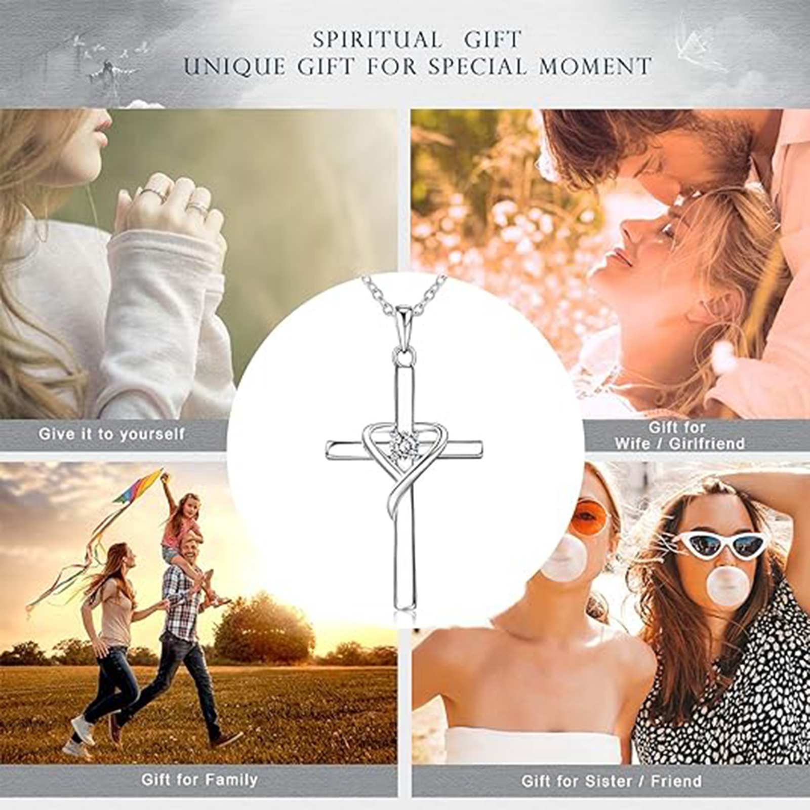 April Birthstone 925 Sterling Silver Cross Birthstone Necklaces-Aries Birthstone-Birthstone Jewelry