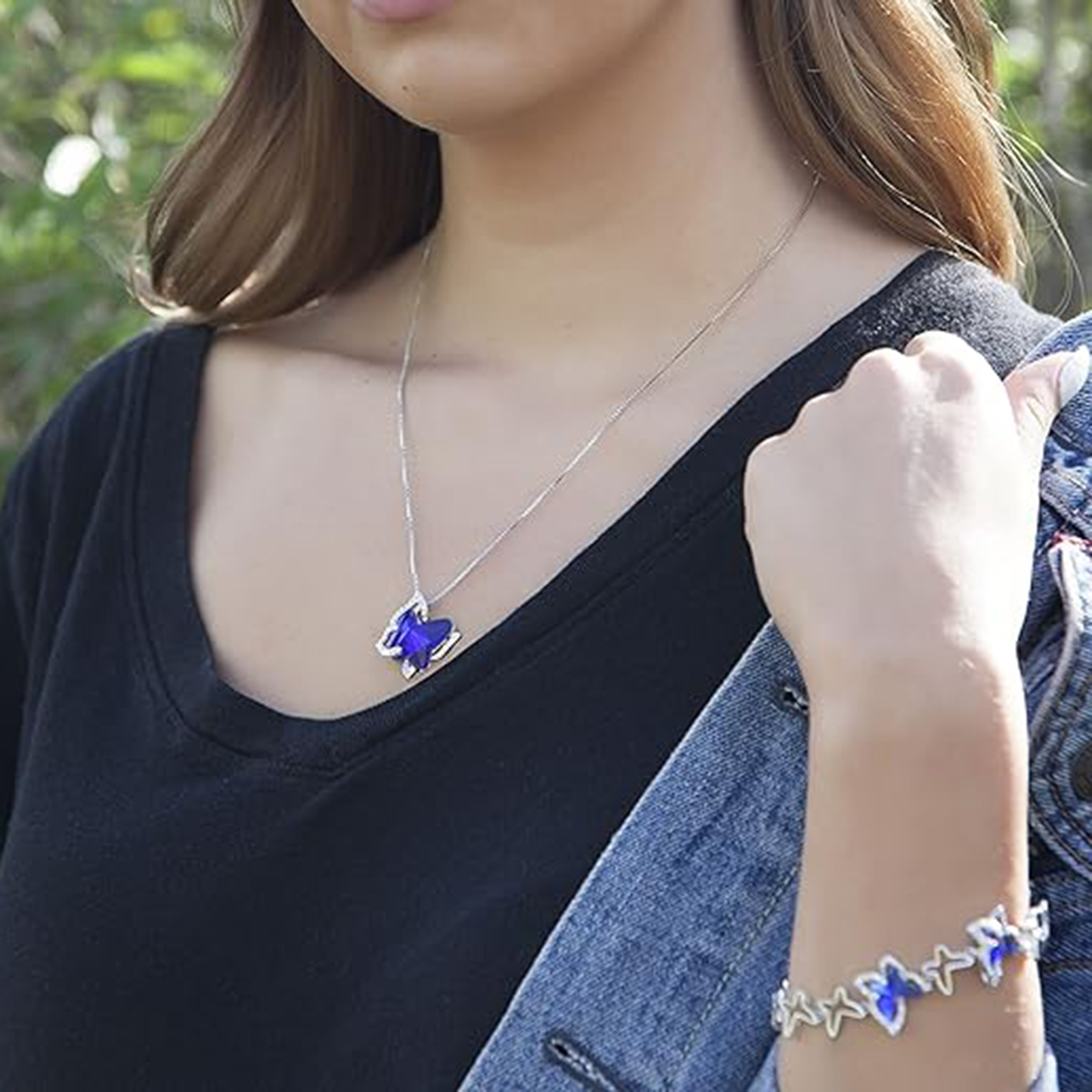 September Birthstone Butterfly Birthstone Crystal Necklace-Sagittarius Birthstone-Birthstone Jewelry