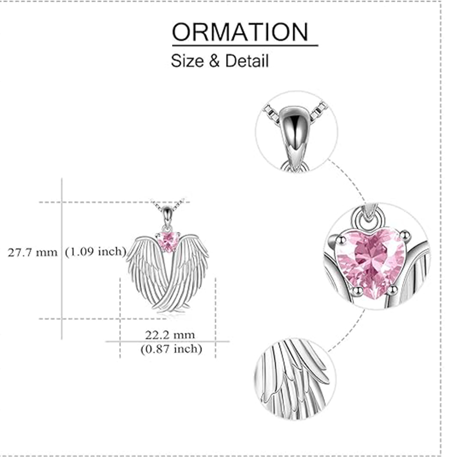 October Opal Angel Wings Necklace – Sterling Silver Jewelry Gift