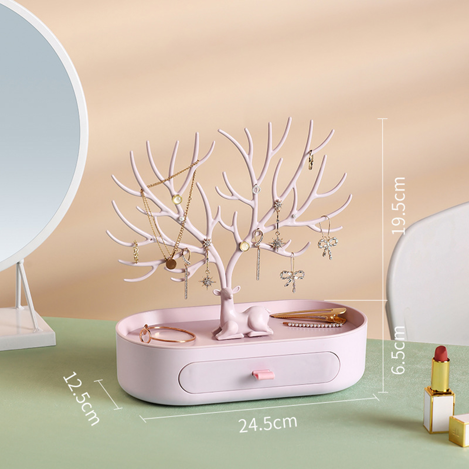 Antler Jewelry Stand – Aluminum Handle Hanging Organizer