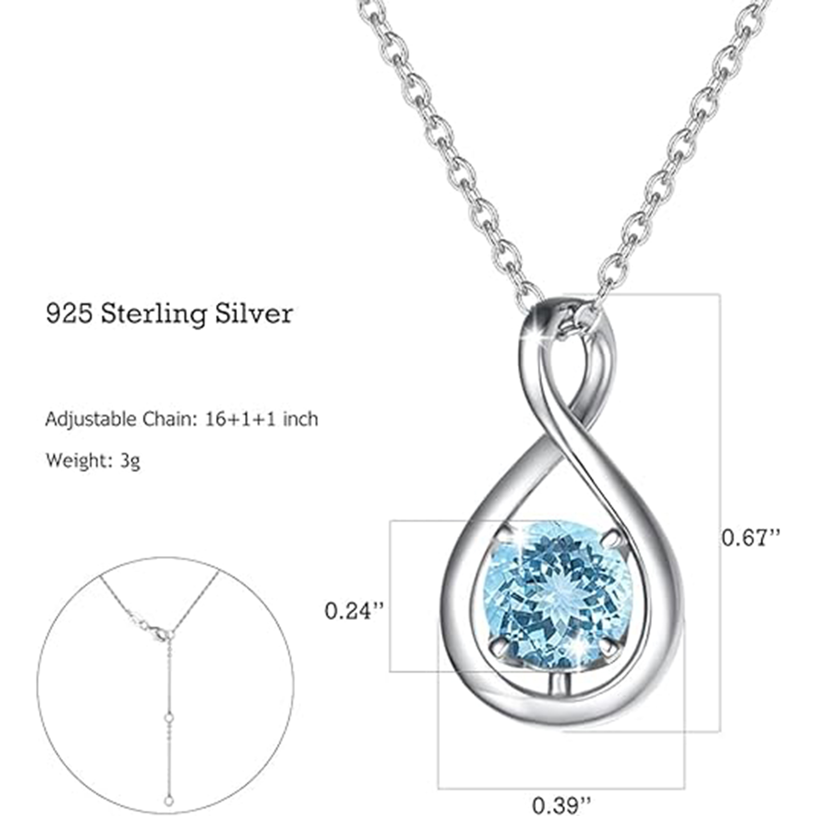 March Birthstone Birthstone Necklaces-Pisces Birthstone-Birthstone Jewelry