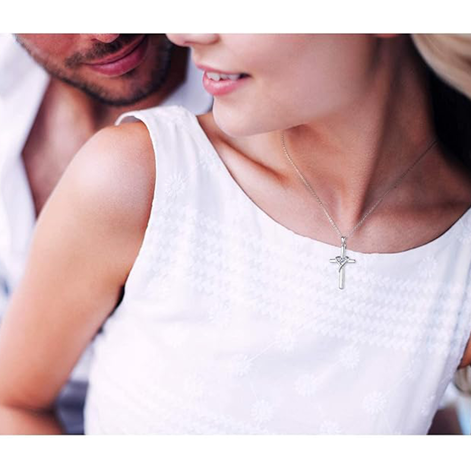 April Birthstone 925 Sterling Silver Cross Birthstone Necklaces-Aries Birthstone-Birthstone Jewelry