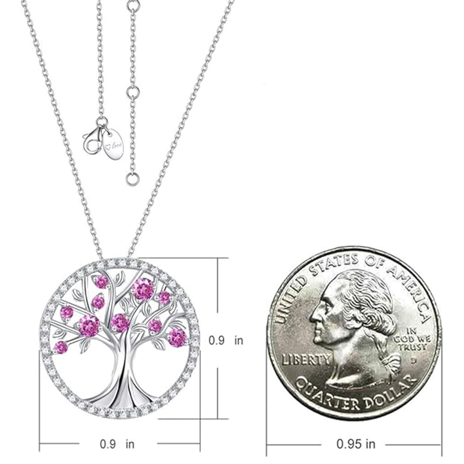 Tree of Life Necklace / 925 Sterling Silver October Birthstone