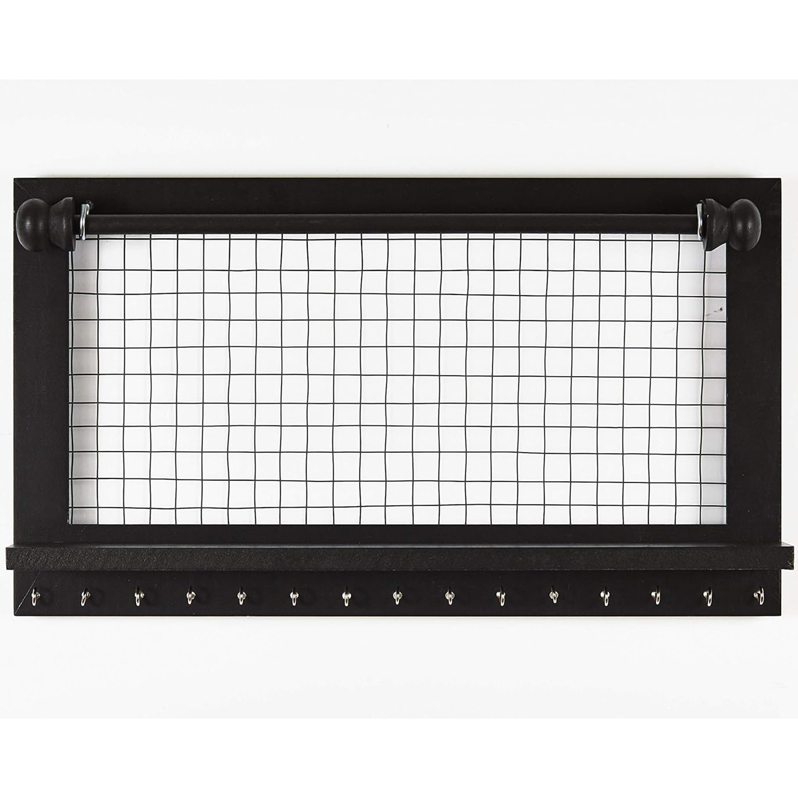 Wooden Wall-Mounted Jewelry Organizer – Removable Bracelet Rod & Earring Holder