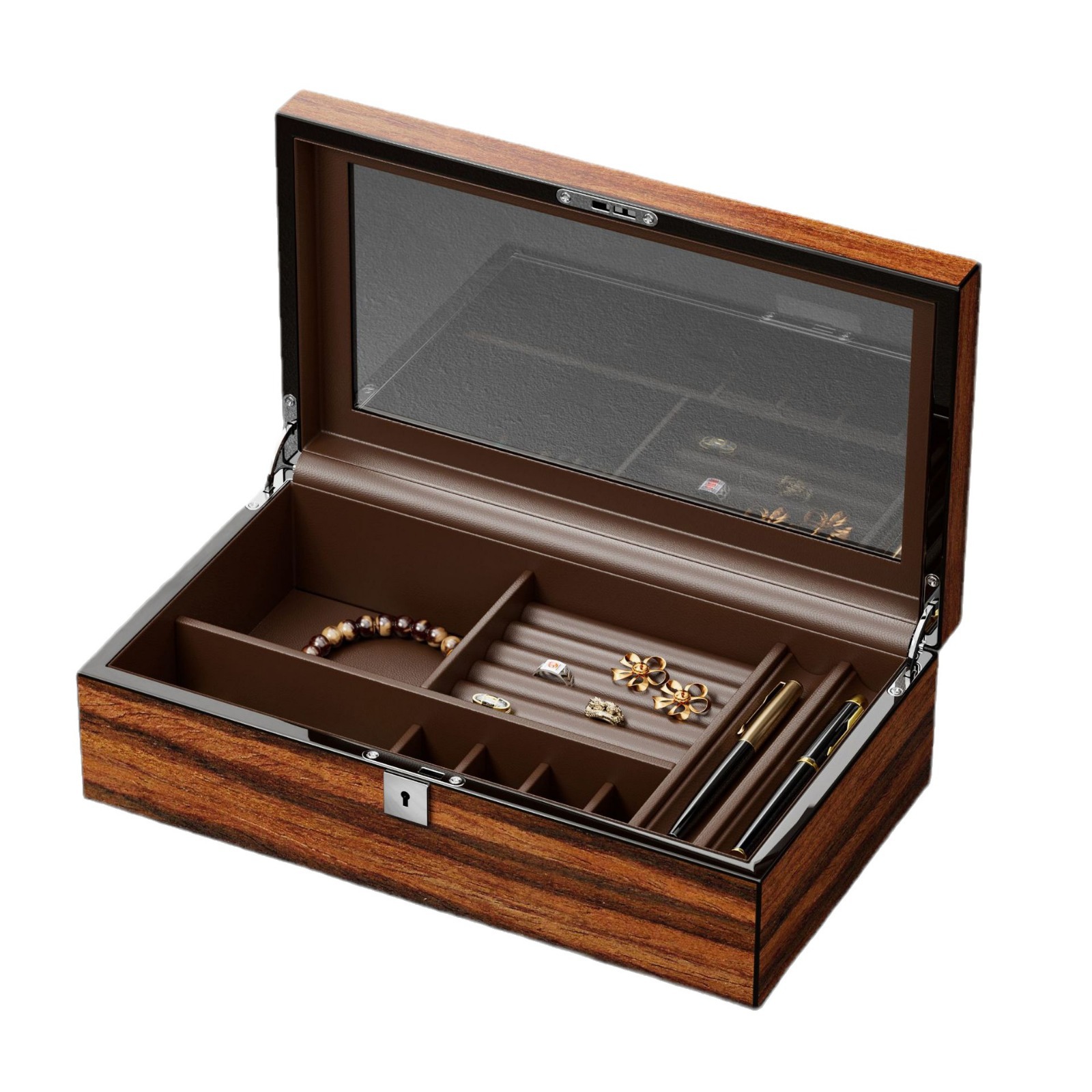 Men's high-grade ebony color lacquer jewelry box -Birthstone Jewelry