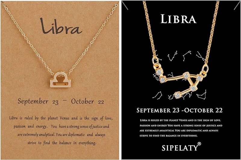 12 Constellation Gold Pendant Necklace with Diamonds -Birthstone Jewelry