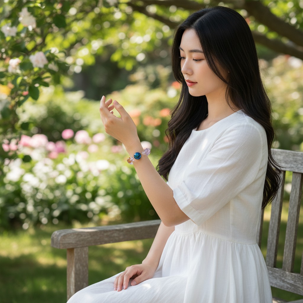 Crystal Bead Bracelet – Elegant Natural Crystal Jewelry for Women