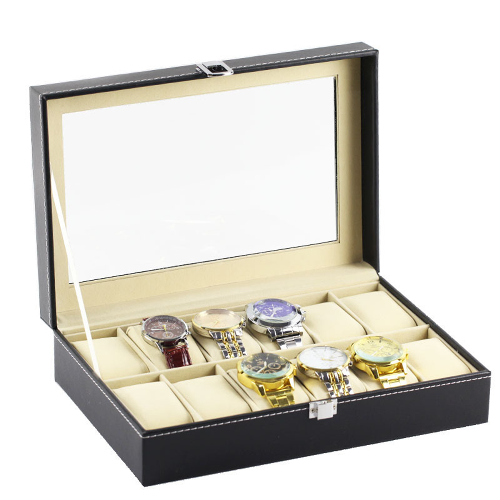 Watch Box for Dresser/Mens Jewelry Box / Bedside Table Organizer