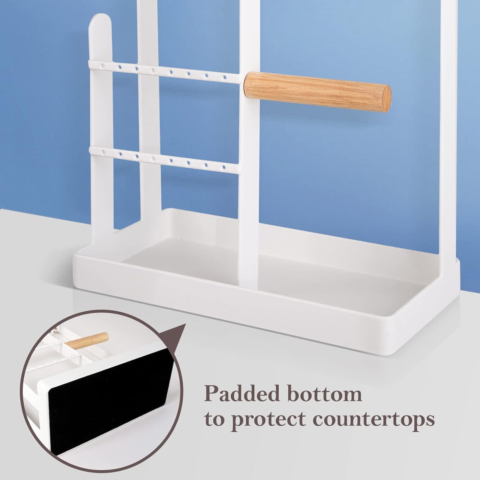 4-Tier Aesthetic Jewelry Stand – Necklace & Bracelet Organizer with 10 Hooks