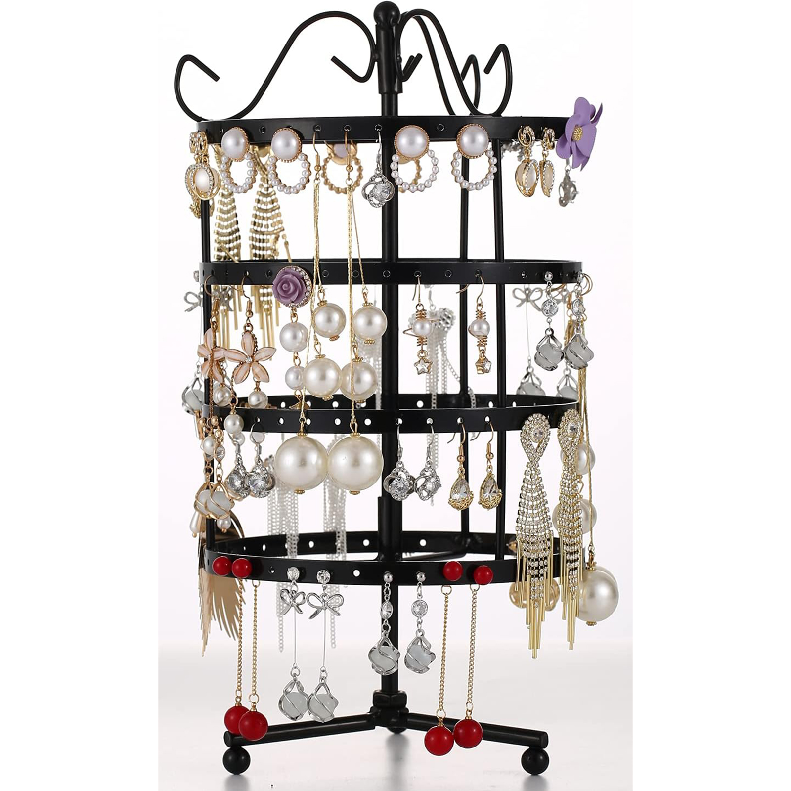 Jewelry Holder,360 Rotating Earring Holder Organizer Jewelry Stand-Birthstone Jewelry