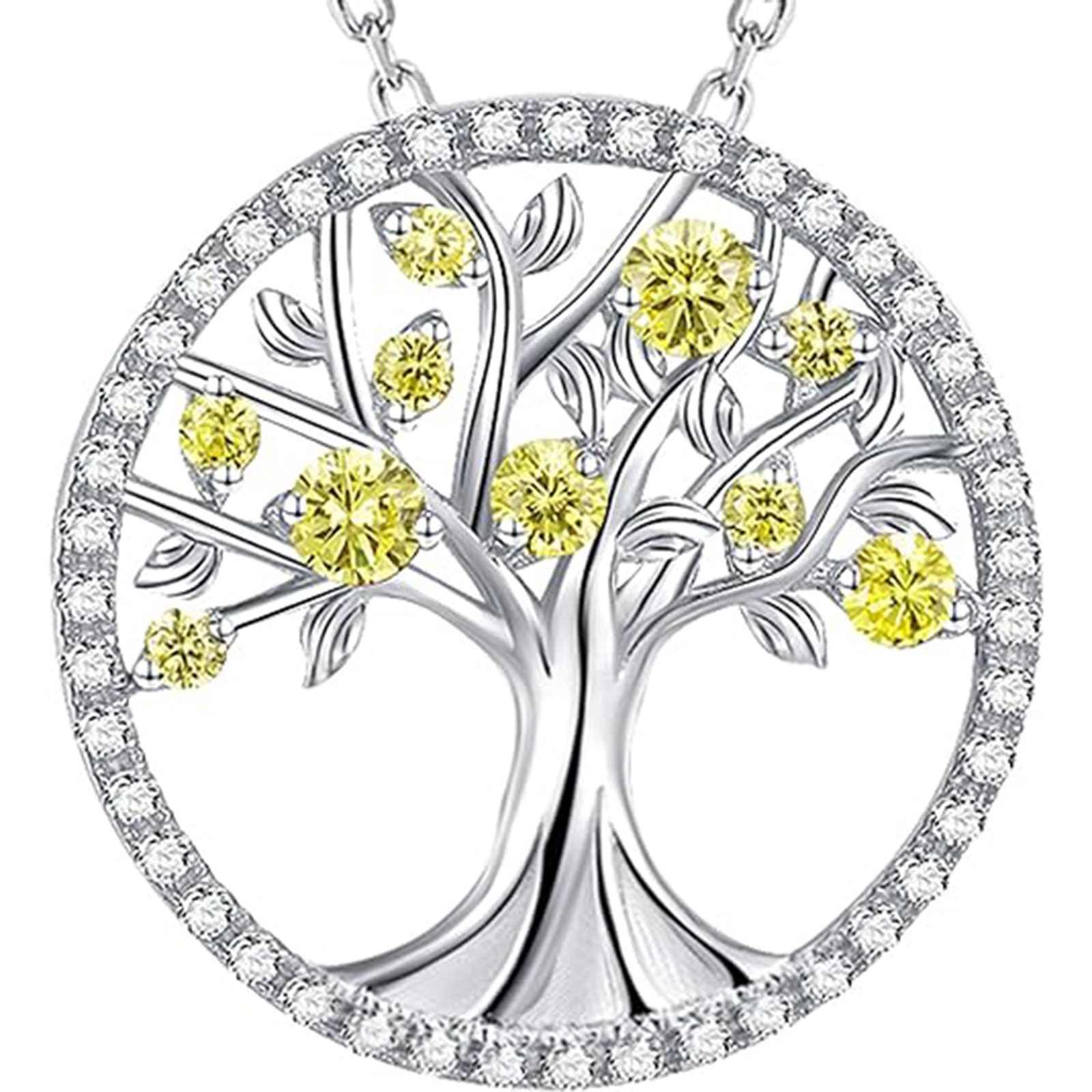 Tree of Life Necklace / 925 Sterling Silver November Birthstone