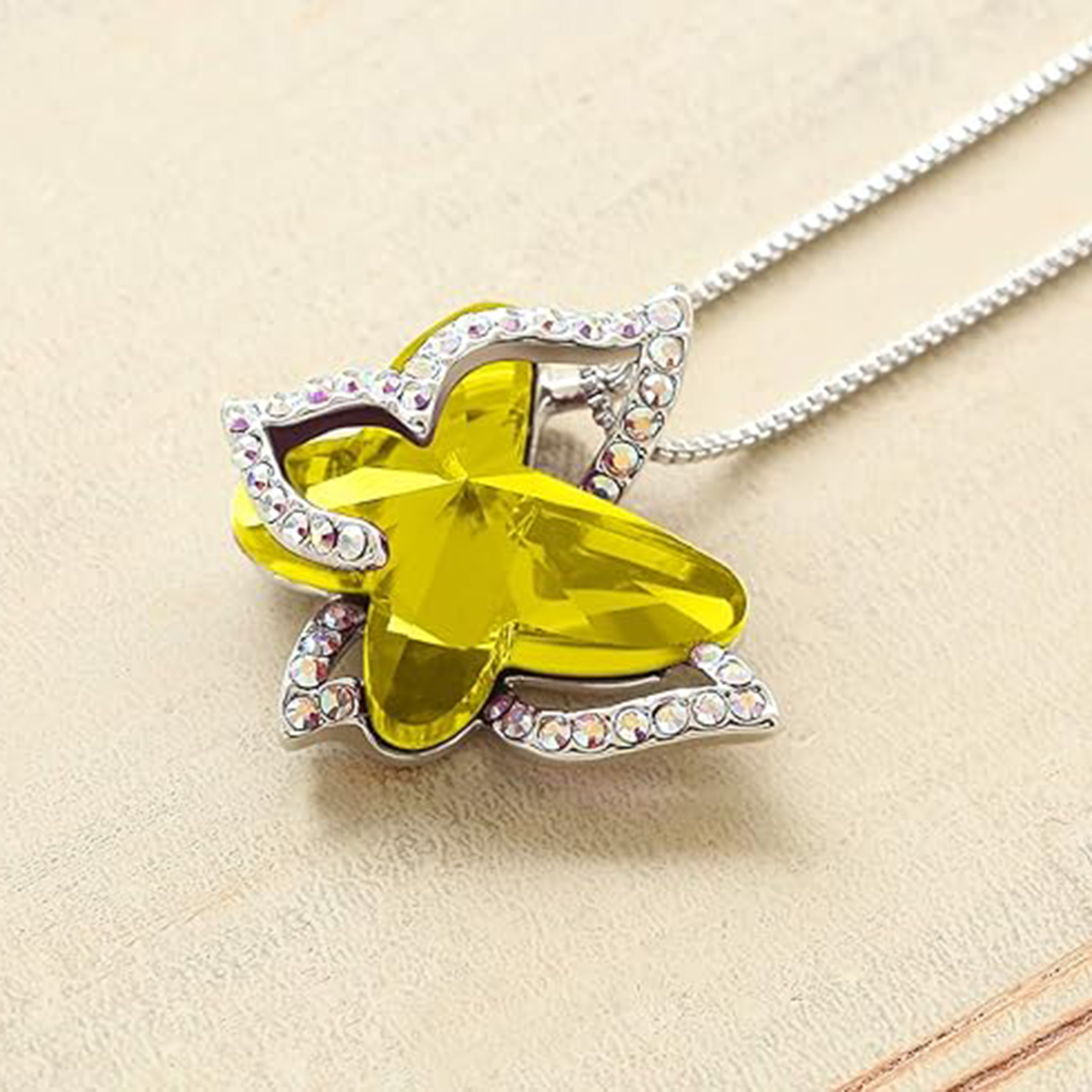 November Birthstone Butterfly Birthstone Crystal Necklace-Scorpio Birthstone-Birthstone Jewelry