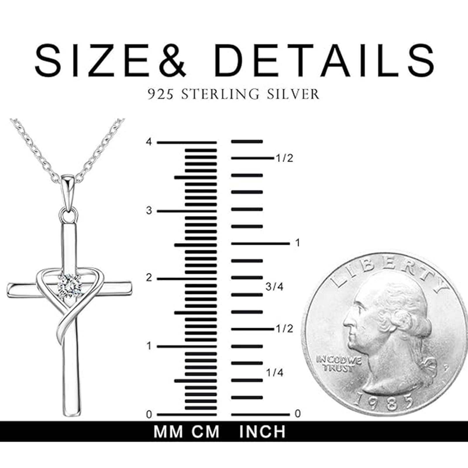 June Birthstone 925 Sterling Silver Cross Birthstone Necklaces-cancer birthstone-Birthstone Jewelry