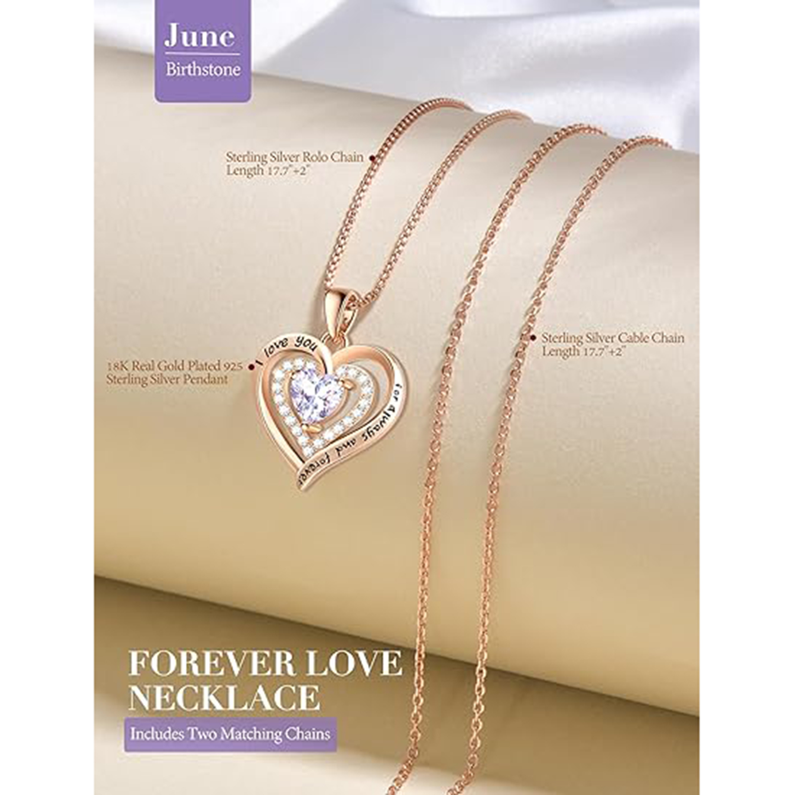 June Pearl Birthstone Necklace – Sterling Silver Mom Gift