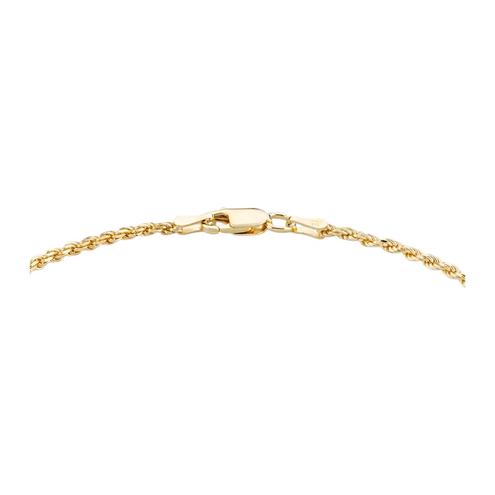 18K Gold Braided Rope Chain Bracelet – Diamond-Cut 925 Silver Italian