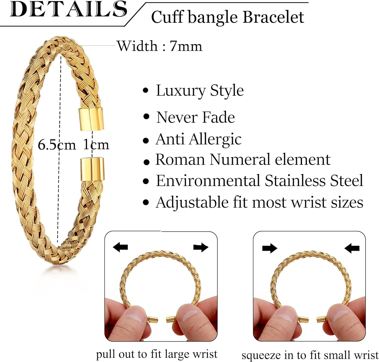 Men's Gold Plated Stacking Bracelet-Birthstone Jewelry