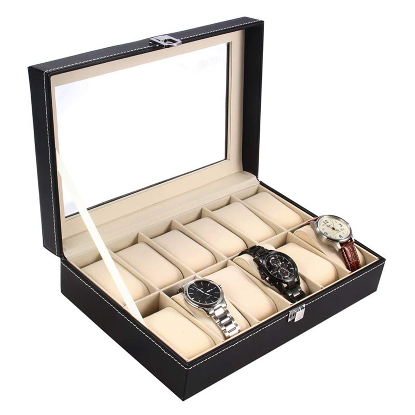 Watch Box for Dresser/Mens Jewelry Box / Bedside Table Organizer
