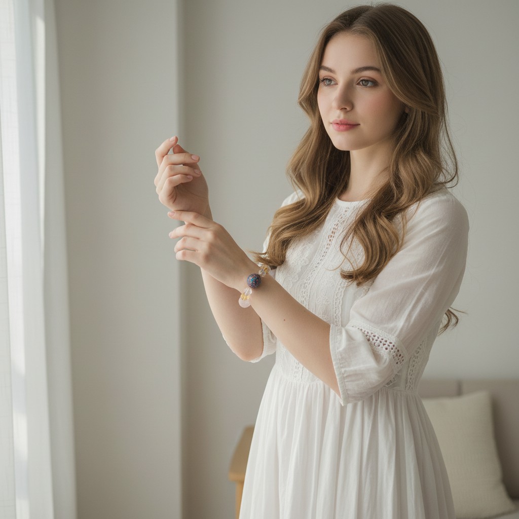 Crystal Bracelet – Elegant Natural Crystal Bead Bracelet for Women