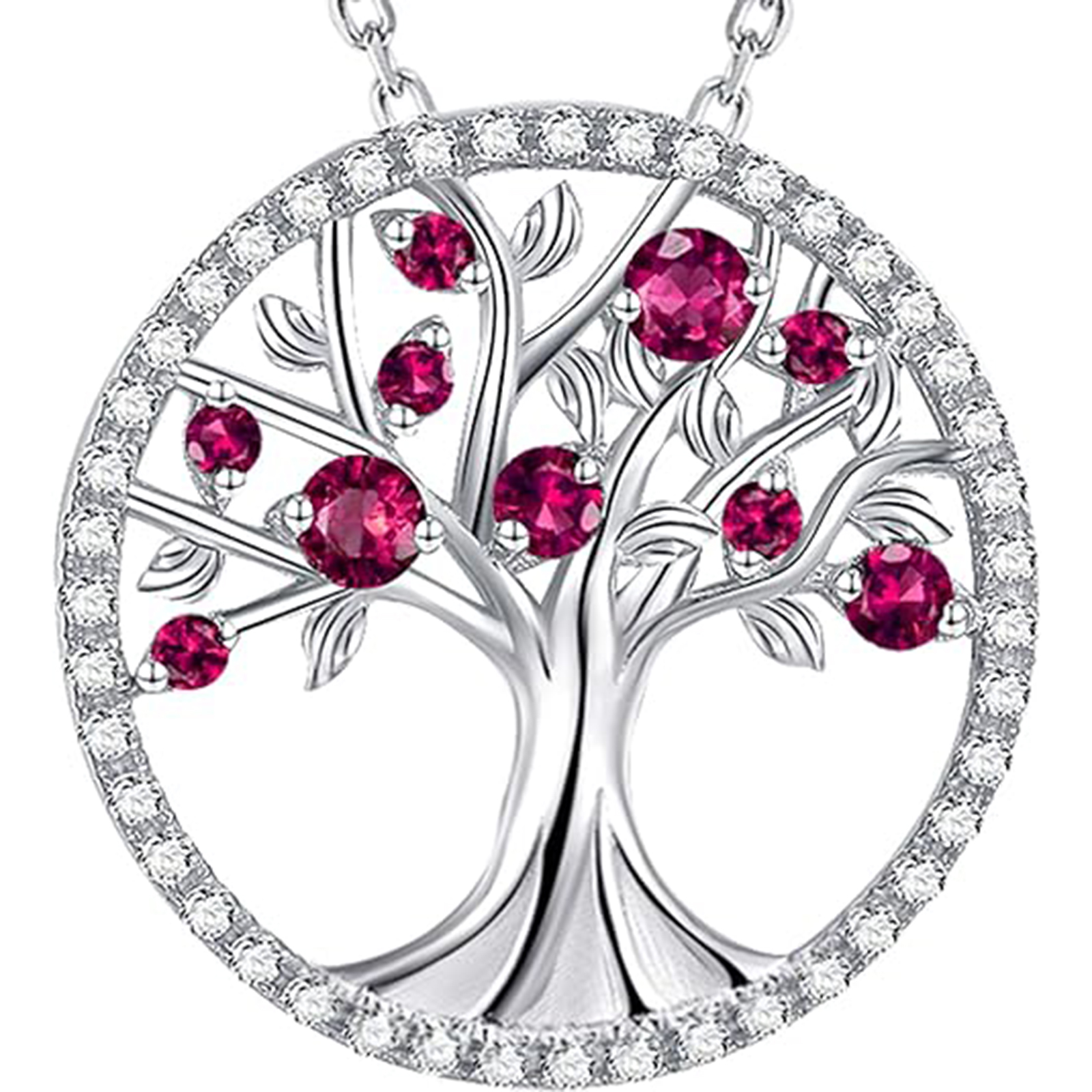Tree of Life Necklace / 925 Sterling Silver July Birthstone