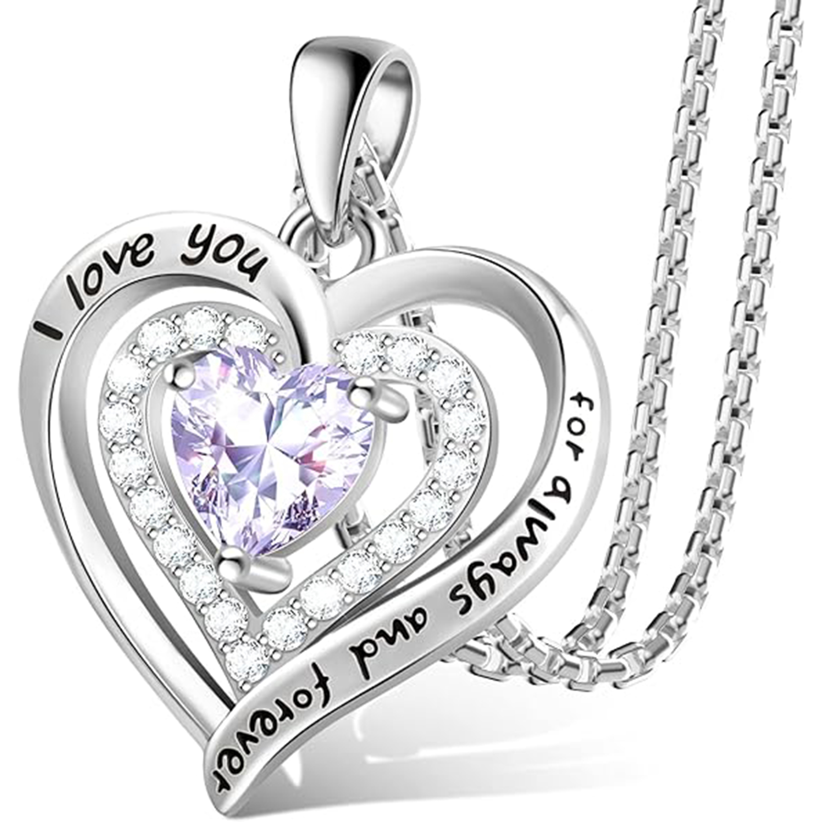 June Birthstone 925 Sterling Silver Birthstone Necklace,Mom Birthday Valentines Mothers Day Gifts