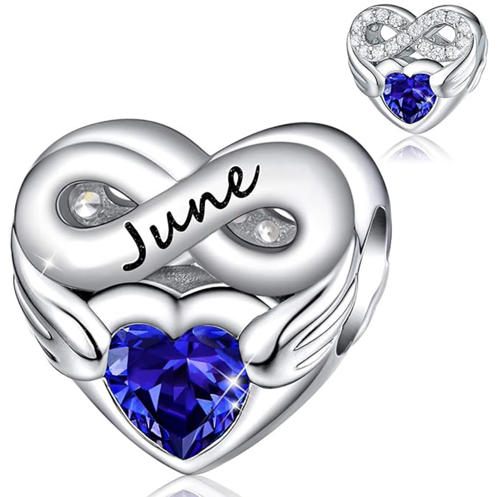 June Pearl Heart Charm Bracelet – Infinite Love Birthstone Gift