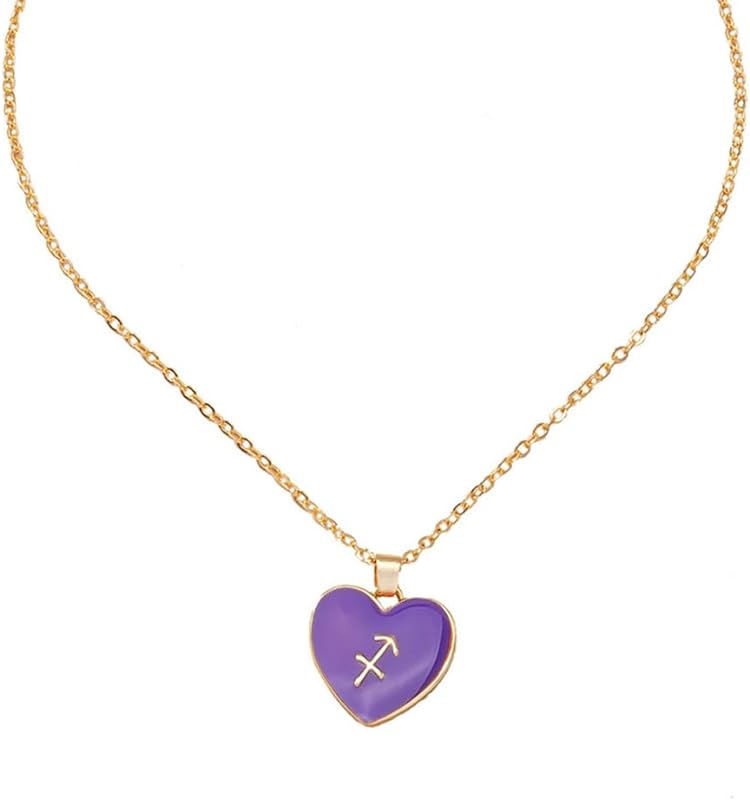 Sagittarius Heart Pendant Necklace-Birthstone Jewelry