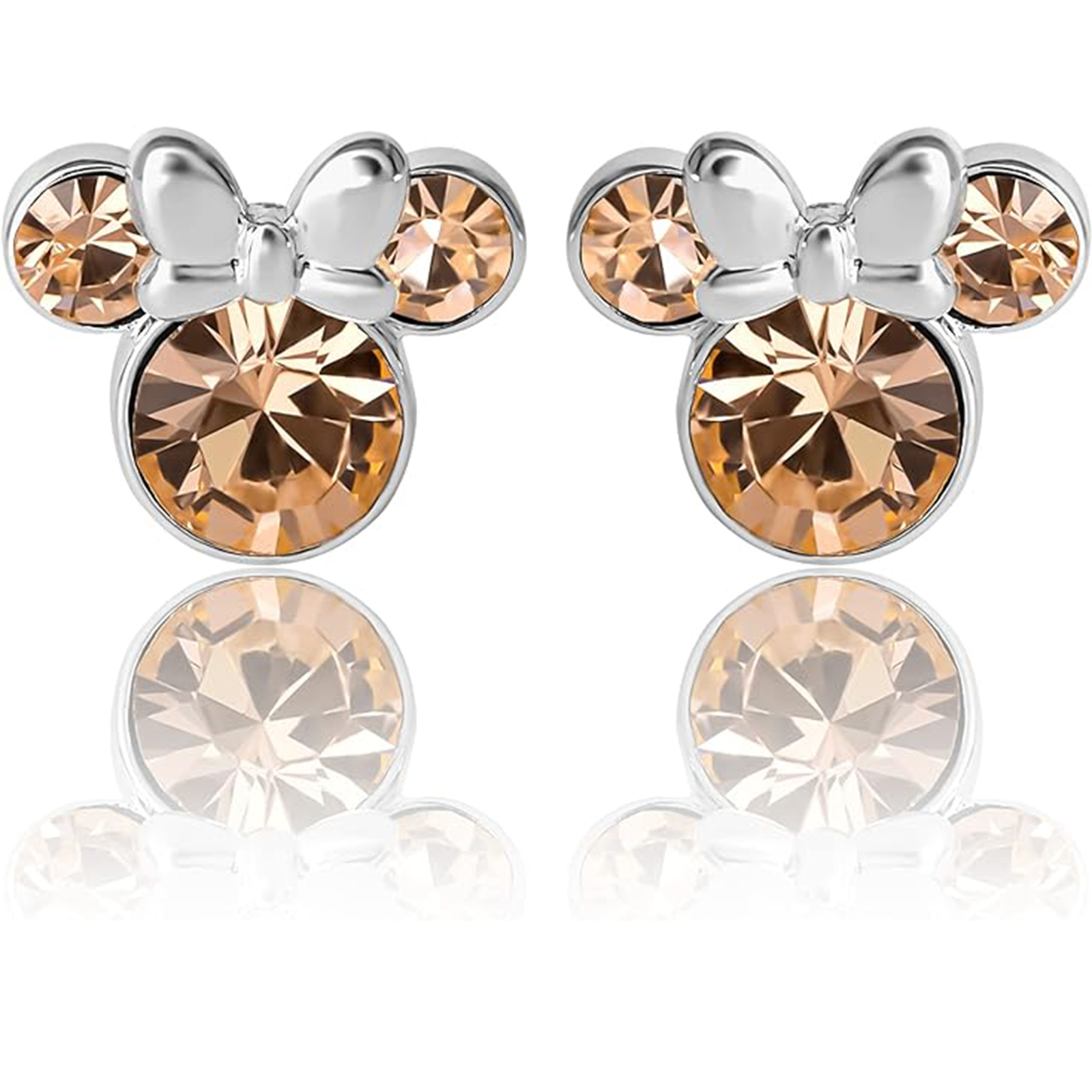 June Birthstone Womens Minnie Mouse Birthstone Stud Earrings-Birthstone Jewelry