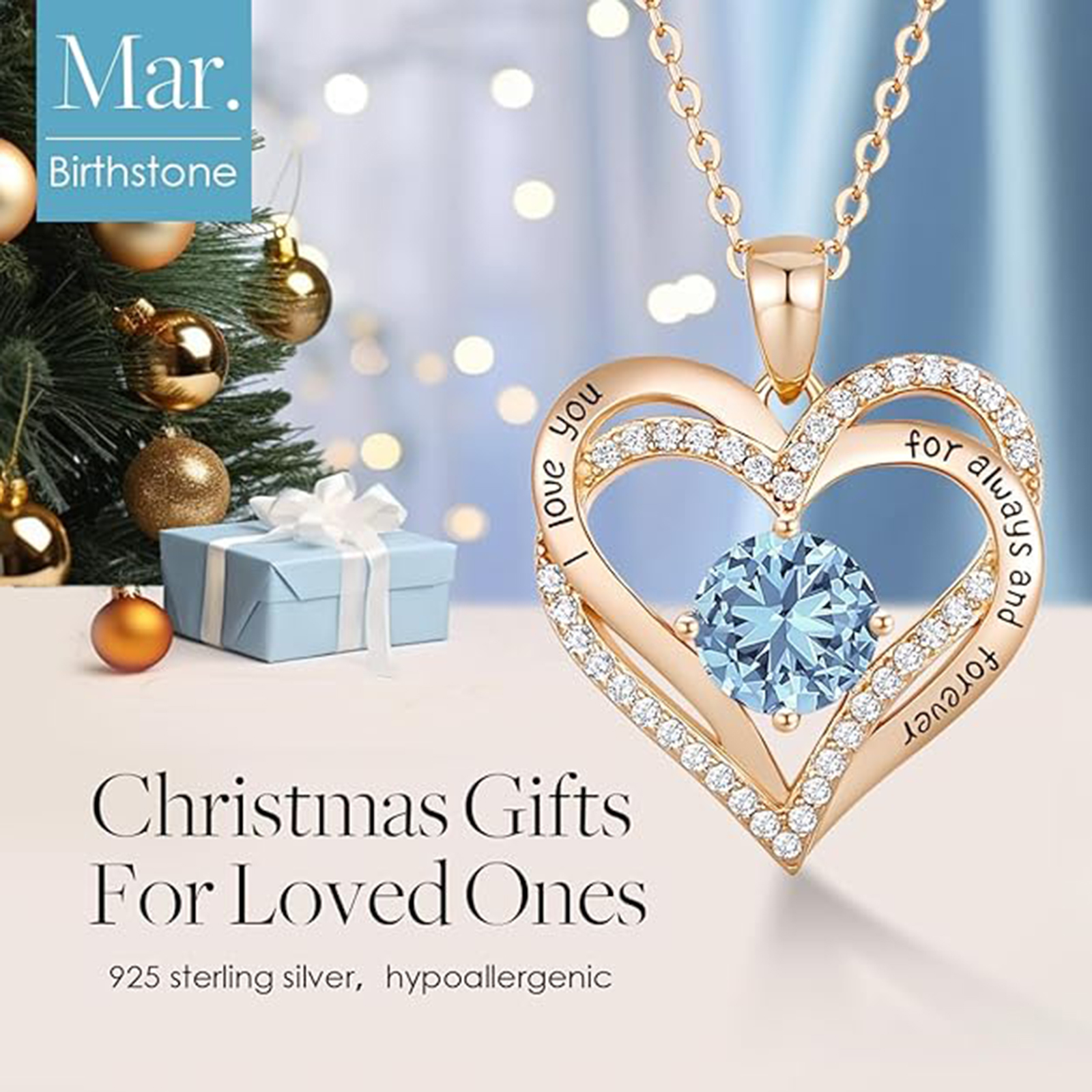 March  Birthstone Birthstone Pendant Necklace -Taurus Birthstone-Birthstone Jewelry