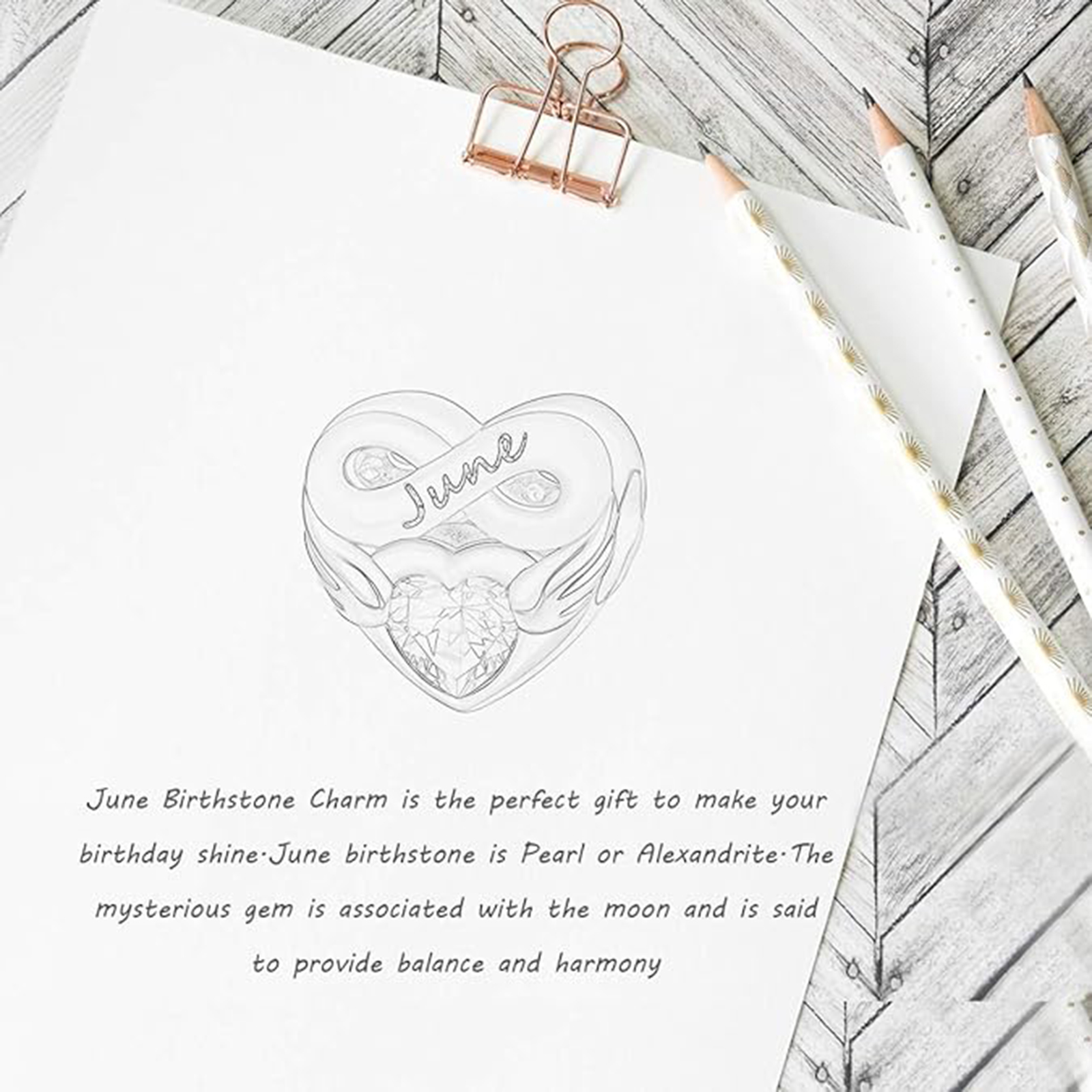 June Pearl Heart Charm Bracelet – Infinite Love Birthstone Gift