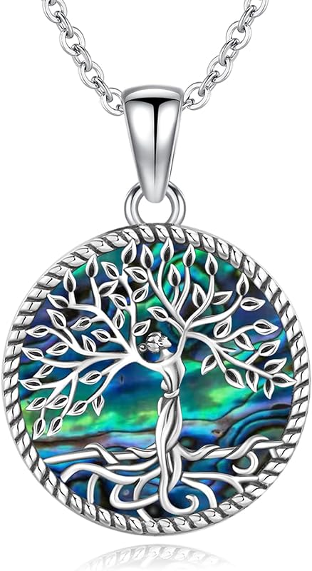 S925 Sterling Silver Tree of Life Gemstone Pendant Necklace-Birthstone Jewelry