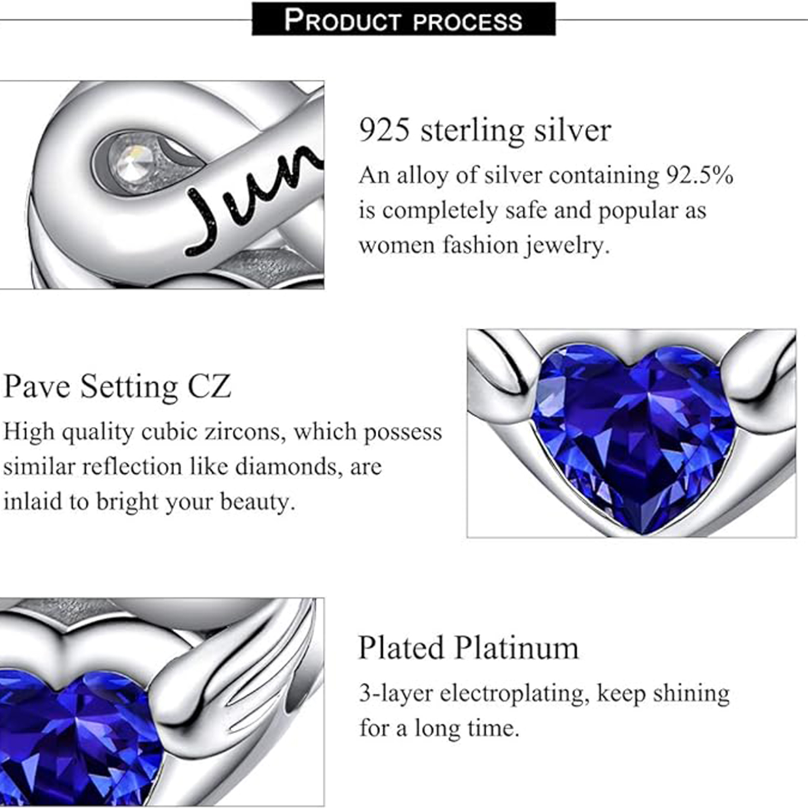 June Pearl Heart Charm Bracelet – Infinite Love Birthstone Gift