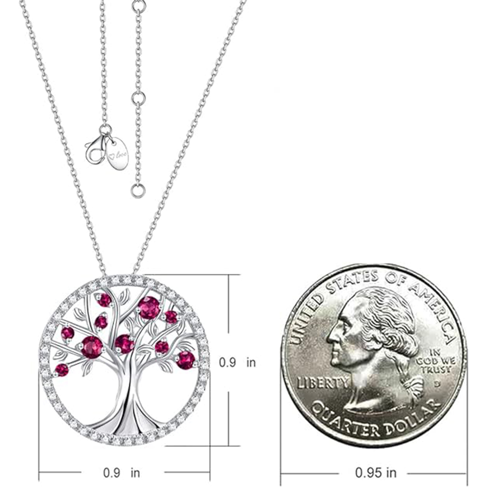 Tree of Life Necklace / 925 Sterling Silver July Birthstone