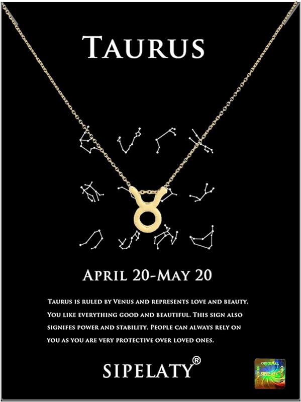 12 Constellation Gold Pendant Necklace with Diamonds -Birthstone Jewelry