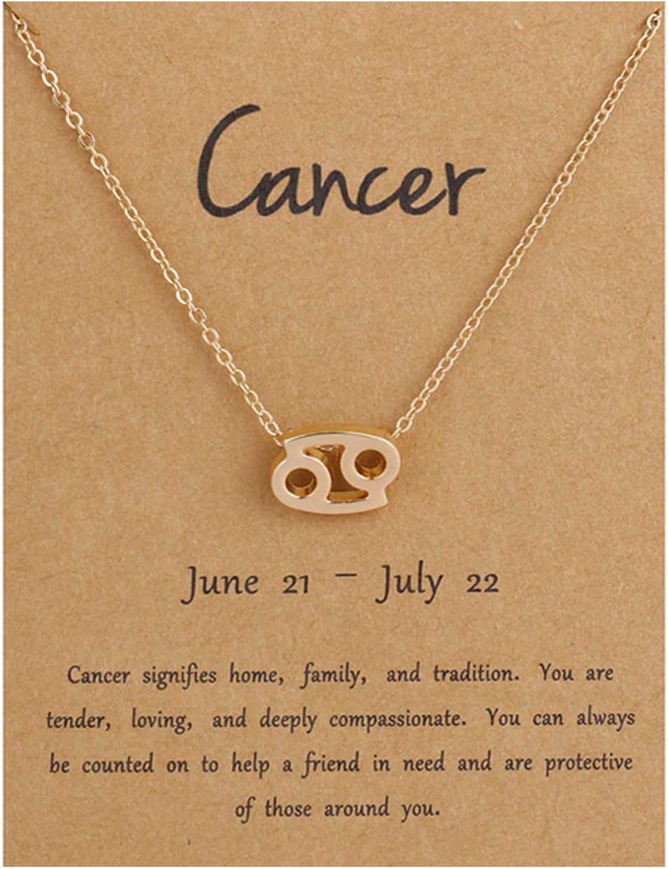 12 Constellation Gold Pendant Necklace with Diamonds -Birthstone Jewelry