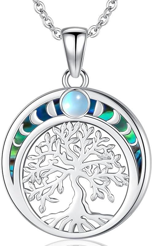 S925 Sterling Silver Tree of Life Gemstone Pendant Necklace-Birthstone Jewelry
