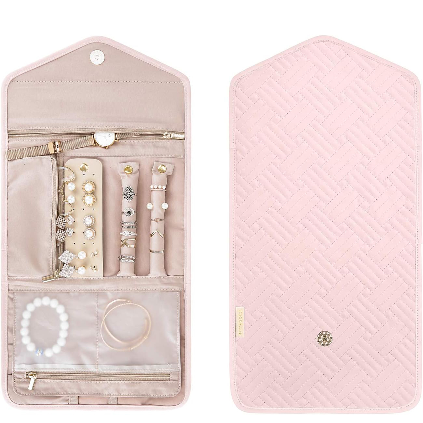 Travel Jewelry Organizer Case Foldable Jewelry Roll-Birthstone Jewelry