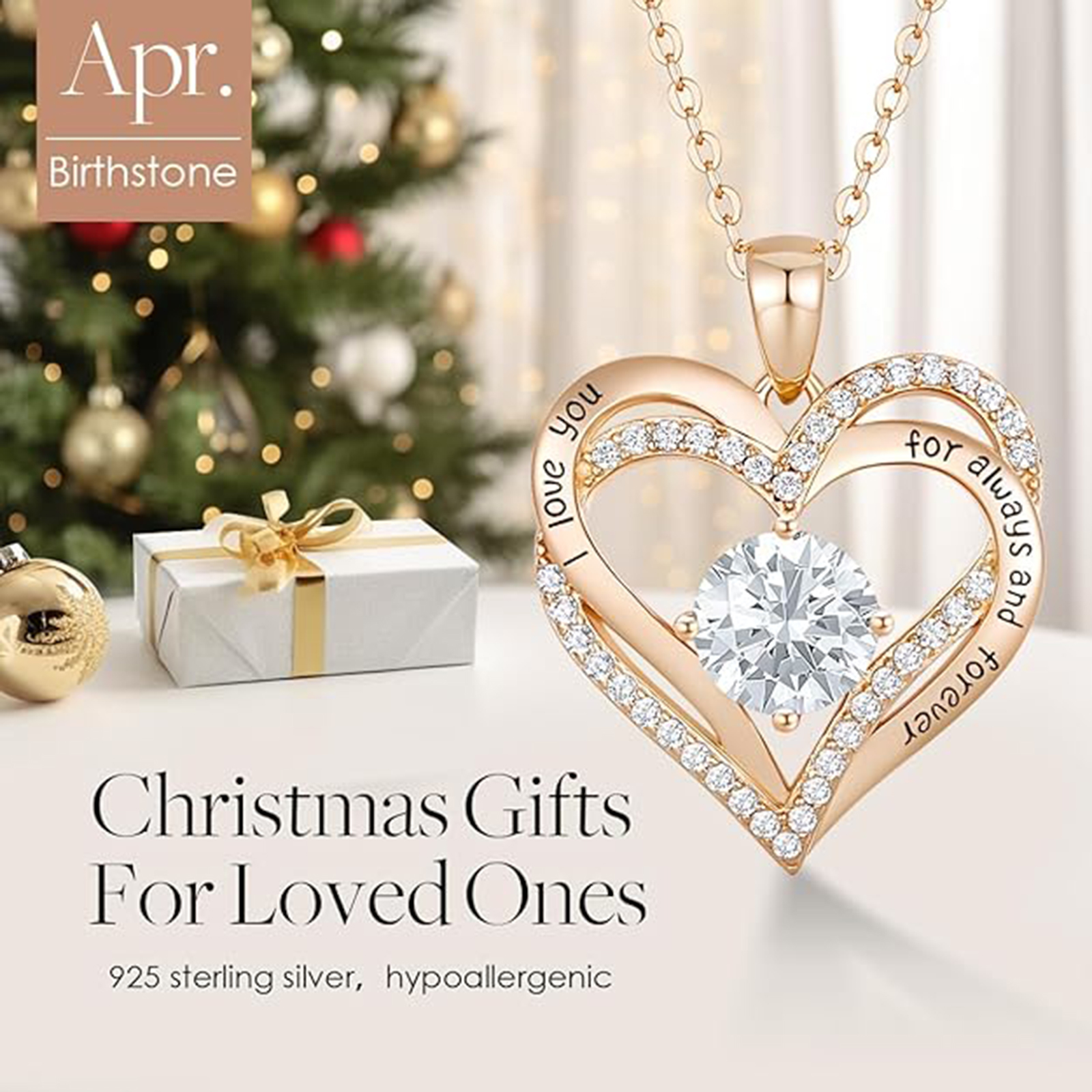 April Birthstone Birthstone Pendant Necklace-Aries Birthstone-Birthstone Jewelry