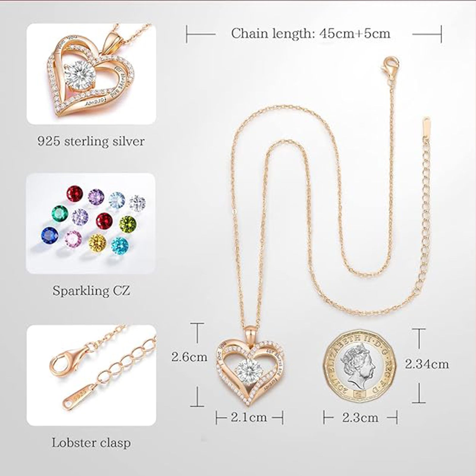 April Birthstone Birthstone Pendant Necklace-Aries Birthstone-Birthstone Jewelry