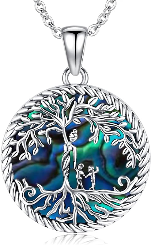 S925 Sterling Silver Tree of Life Gemstone Pendant Necklace-Birthstone Jewelry