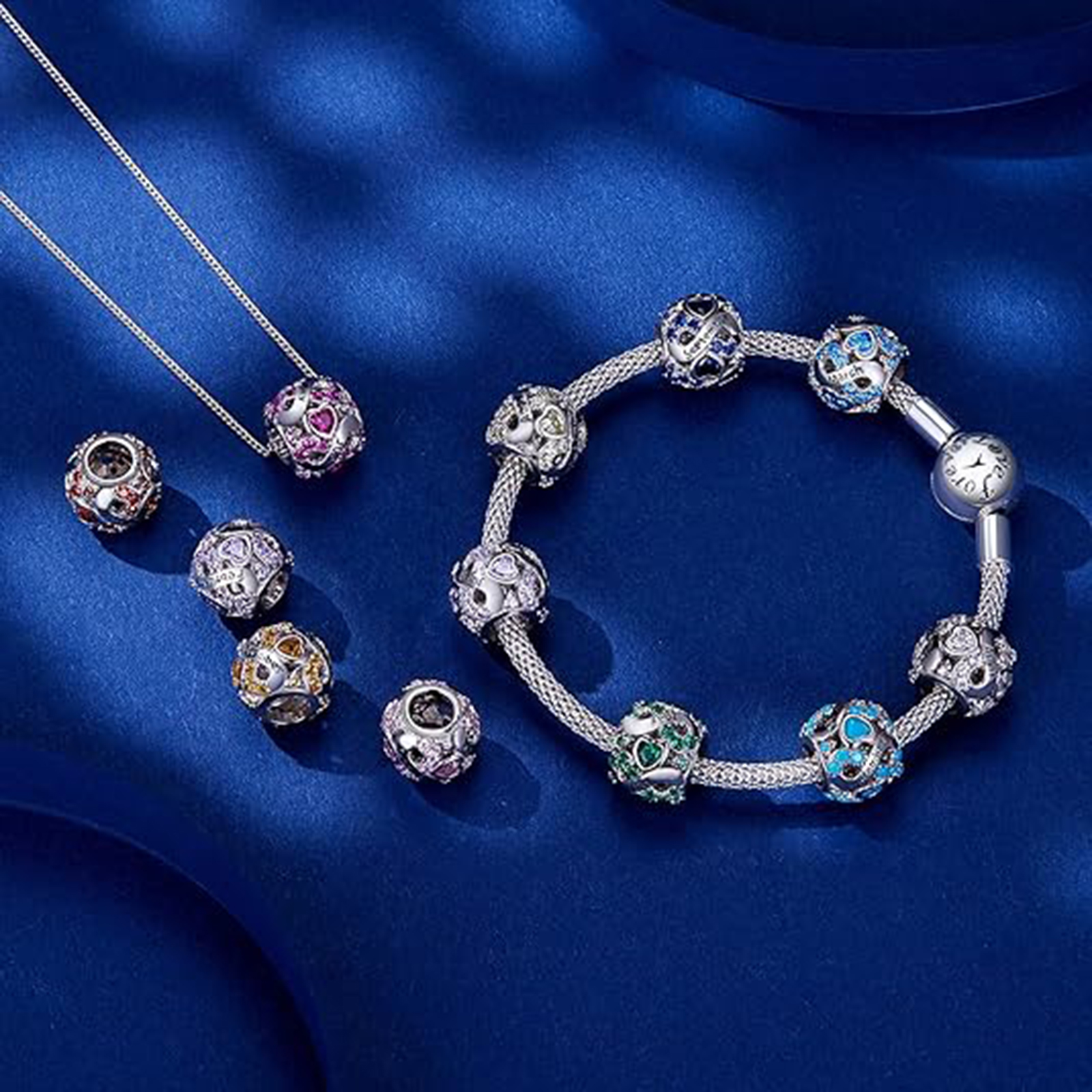 July Birthstone Birthstone Charm Jewelry Infinity Love Heart Charm Openwork Bead-Birthstone Jewelry