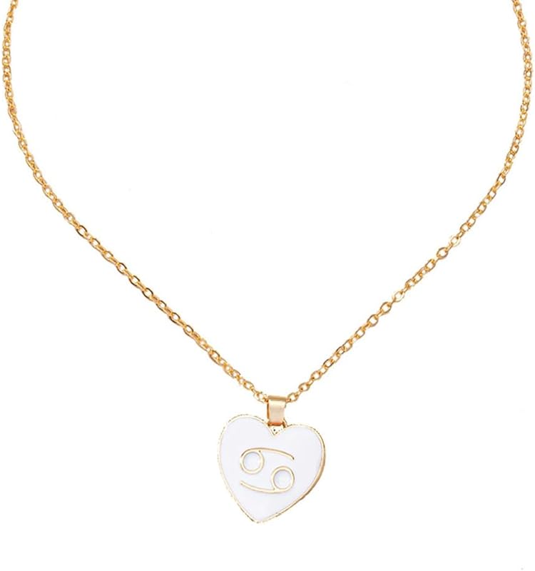 Zodiac Heart Shape Pendant Necklace-Birthstone Jewelry