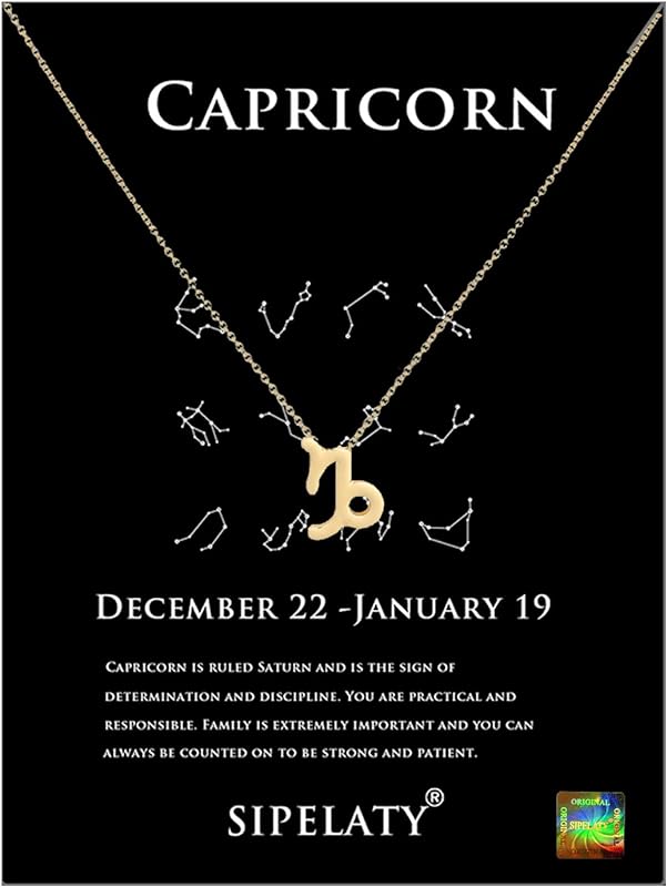 12 Constellation Gold Pendant Necklace with Diamonds -Birthstone Jewelry