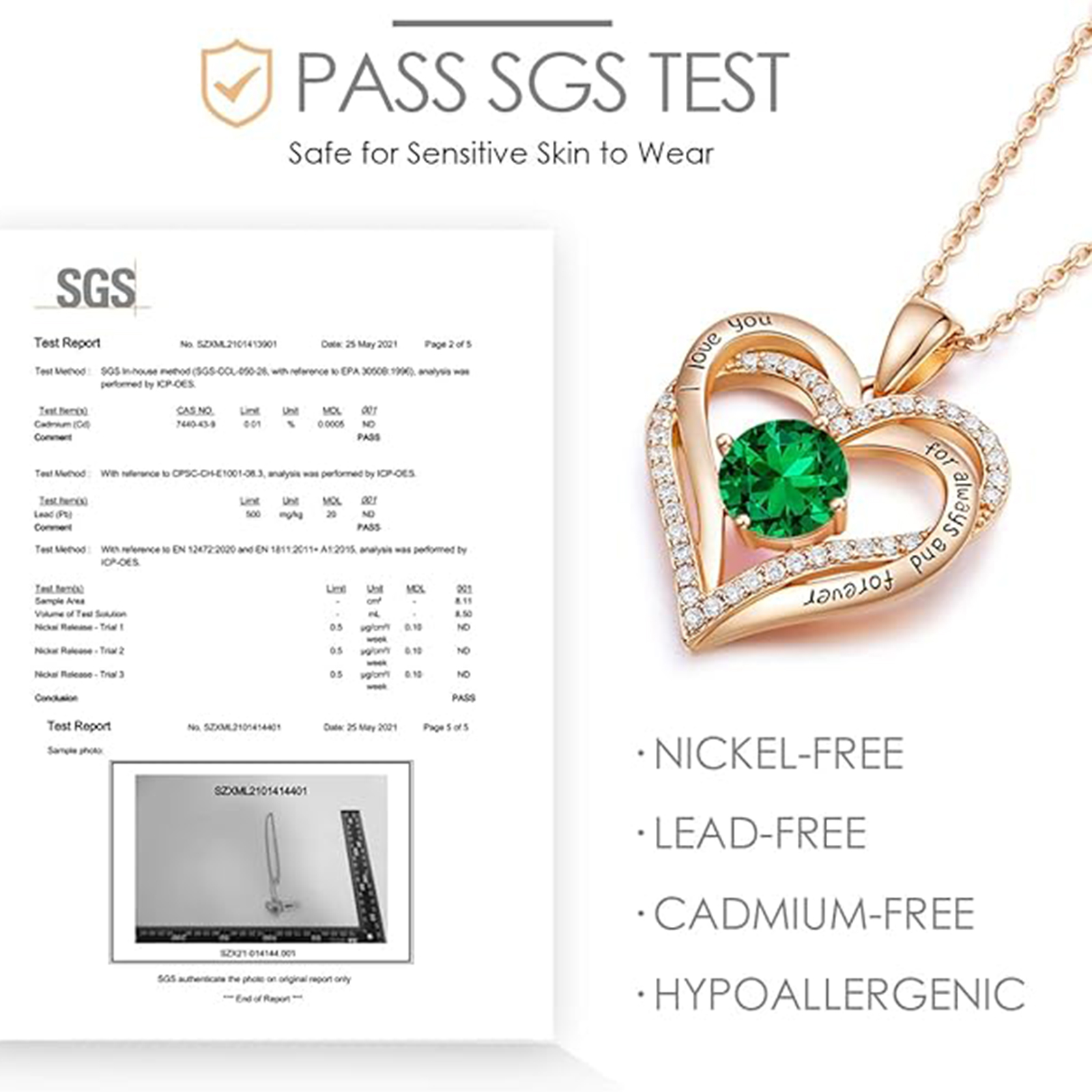 May  Birthstone Birthstone Pendant Necklace-Gemini Birthstone-Birthstone Jewelry