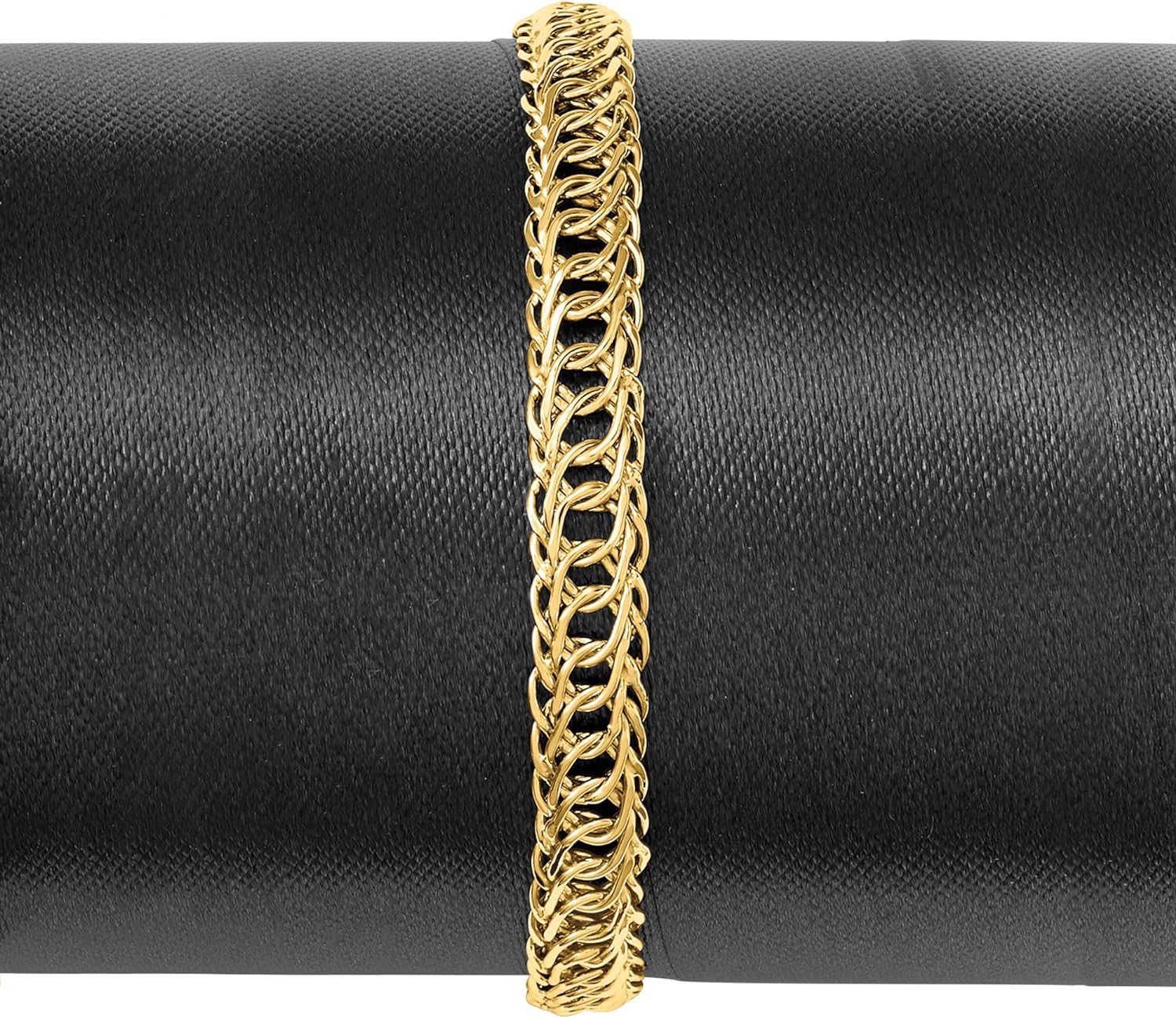 BlingKu Men's 14K Gold-Plated Cuban Link Bracelet-Birthstone Jewelry