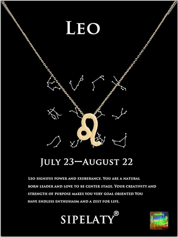 12 Constellation Gold Pendant Necklace with Diamonds -Birthstone Jewelry