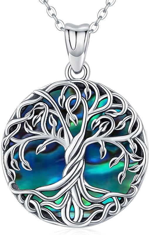 S925 Sterling Silver Tree of Life Gemstone Pendant Necklace-Birthstone Jewelry