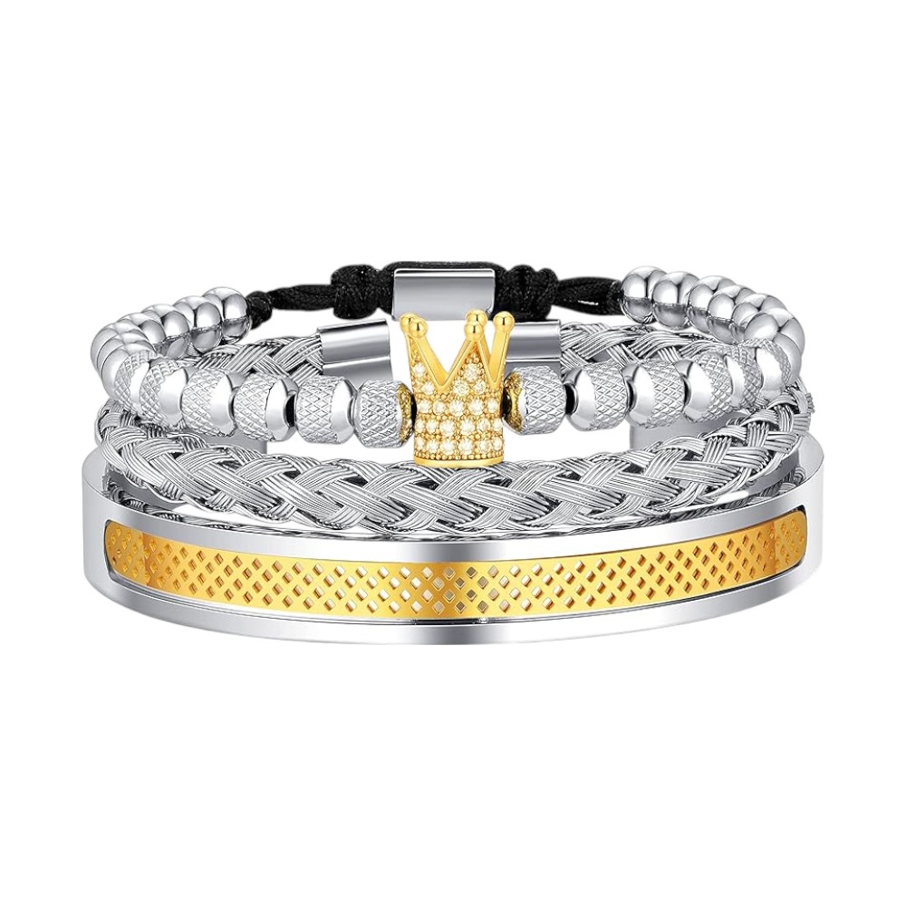 Men's Gold Plated Stacking Bracelet